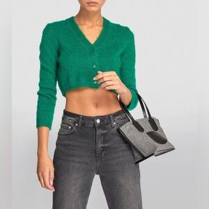 🐎Longchamp Roseau Essential Grey Wool Flannel Mini Tote Bag